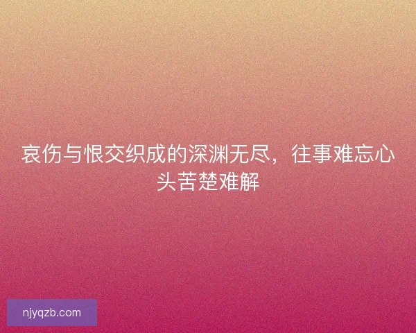 哀伤与恨交织成的深渊无尽，往事难忘心头苦楚难解